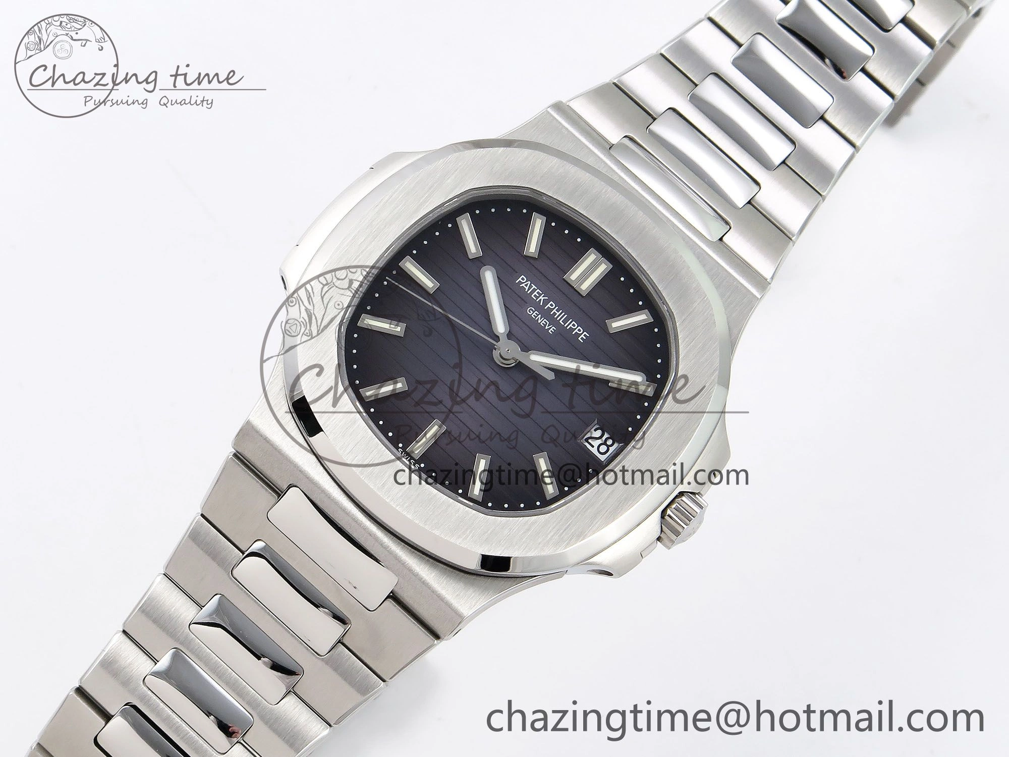 Timeless Nautilus 5711 1A PPF 1:1 Best Edition Blue Gray Textured Dial on SS Bracelet Super Clone 26-330 V 8729