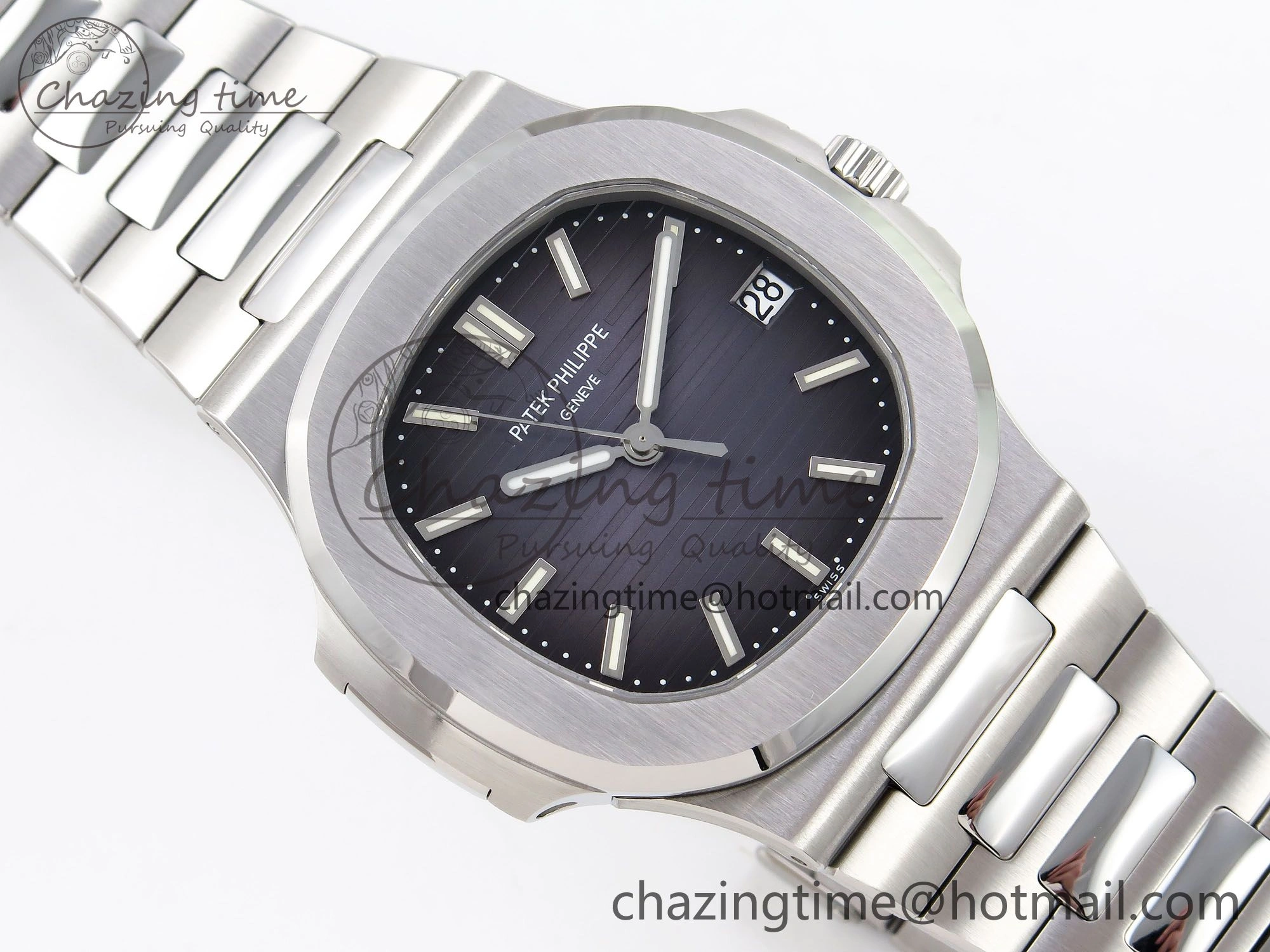Timeless Nautilus 5711 1A PPF 1:1 Best Edition Blue Gray Textured Dial on SS Bracelet Super Clone 26-330 V 8729