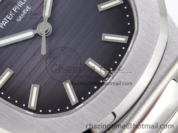 Timeless Nautilus 5711 1A PPF 1:1 Best Edition Blue Gray Textured Dial on SS Bracelet Super Clone 26-330 V 8729
