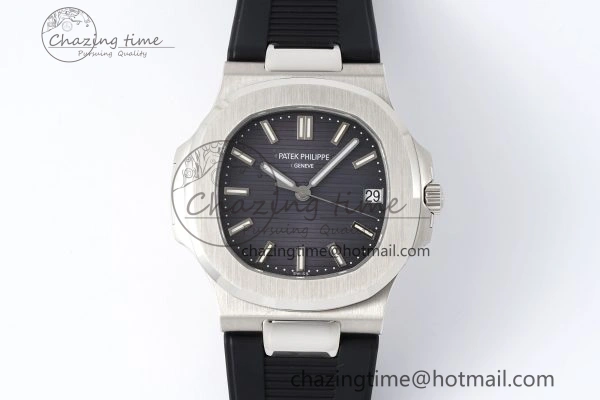 Nautilus 5711 1A PPF 1:1 Best Edition Gray Textured Dial on Black Rubber Strap 324CS V Youthful 8802