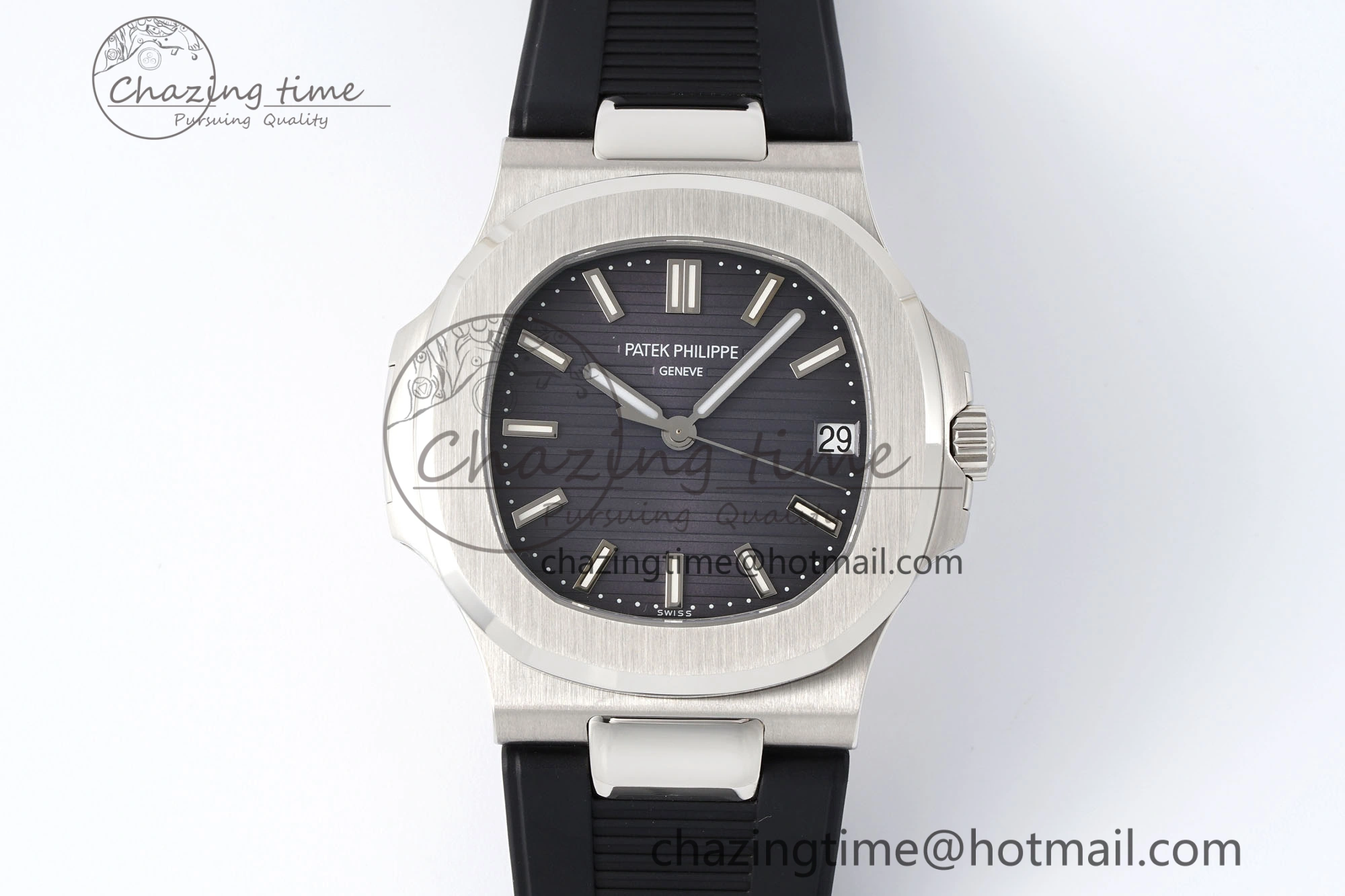 Nautilus 5711 1A PPF 1:1 Best Edition Gray Textured Dial on Black Rubber Strap 324CS V Youthful 8802