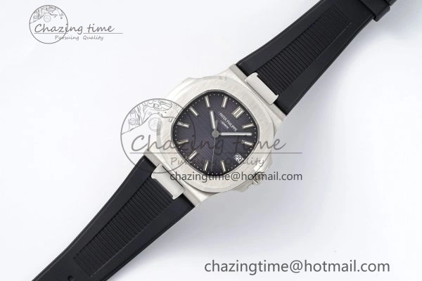 Nautilus 5711 1A PPF 1:1 Best Edition Gray Textured Dial on Black Rubber Strap 324CS V Youthful 8802