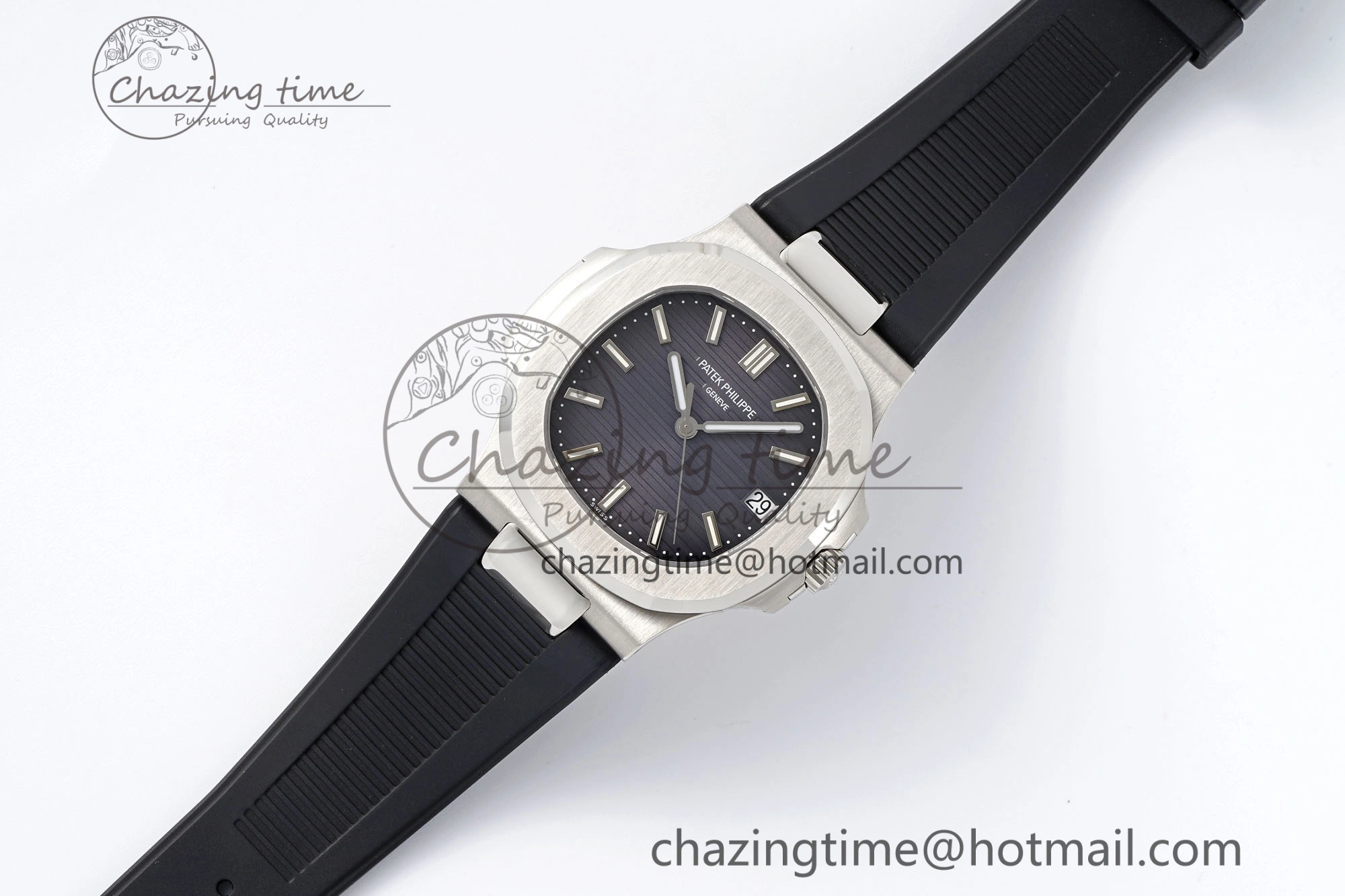 Nautilus 5711 1A PPF 1:1 Best Edition Gray Textured Dial on Black Rubber Strap 324CS V Youthful 8802