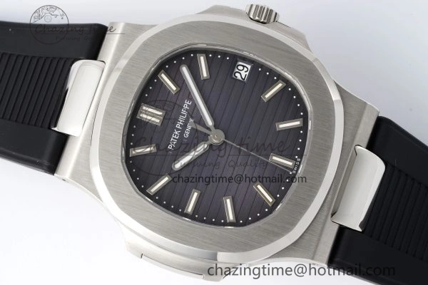Nautilus 5711 1A PPF 1:1 Best Edition Gray Textured Dial on Black Rubber Strap 324CS V Youthful 8802