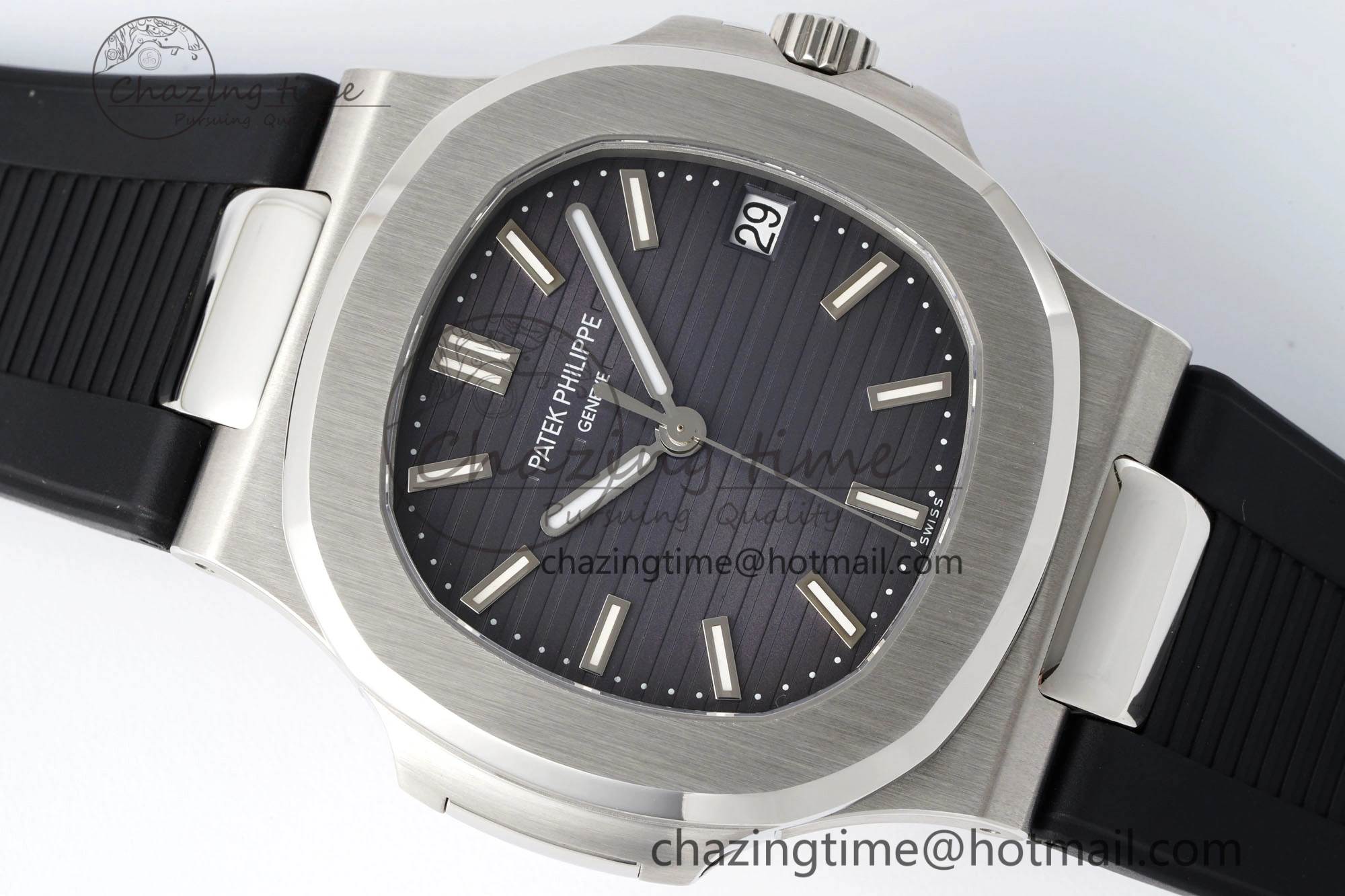 Nautilus 5711 1A PPF 1:1 Best Edition Gray Textured Dial on Black Rubber Strap 324CS V Youthful 8802