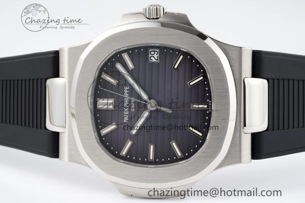 Nautilus 5711 1A PPF 1:1 Best Edition Gray Textured Dial on Black Rubber Strap 324CS V Youthful 8802
