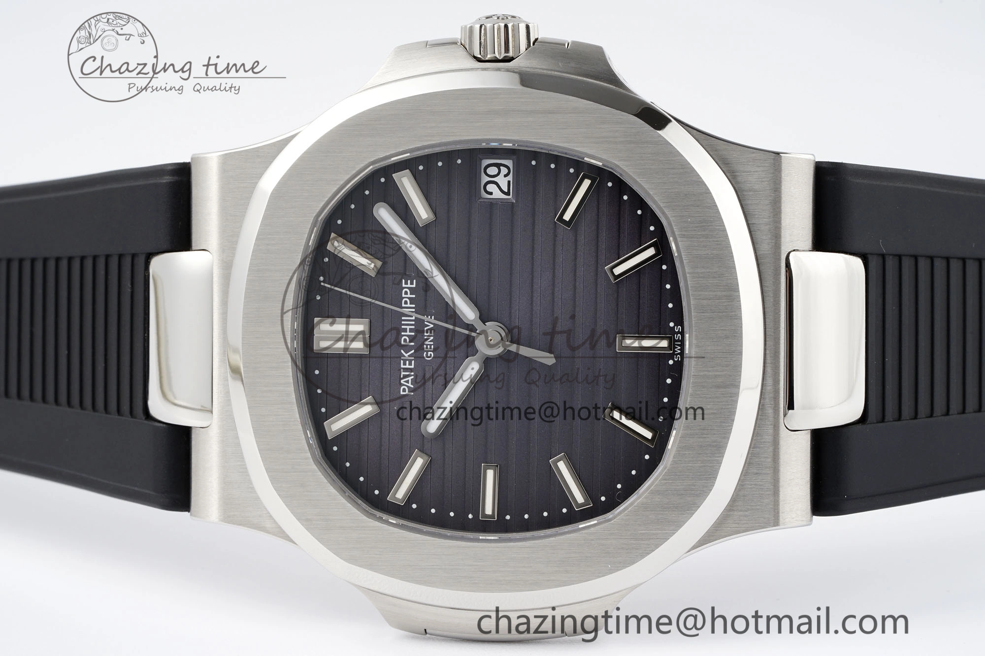 Nautilus 5711 1A PPF 1:1 Best Edition Gray Textured Dial on Black Rubber Strap 324CS V Youthful 8802