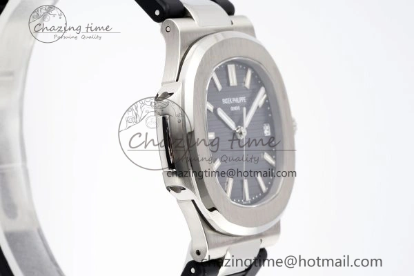 Nautilus 5711 1A PPF 1:1 Best Edition Gray Textured Dial on Black Rubber Strap 324CS V Youthful 8802