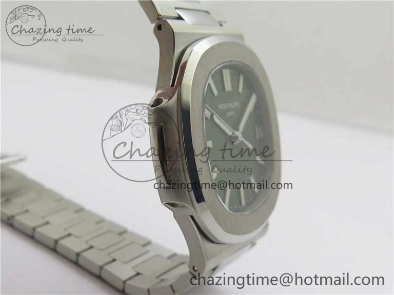 Nautilus 5711 1A PPF 1:1 Best Edition Green Textured Dial on SS Bracelet 324CS V Lightweight 8845