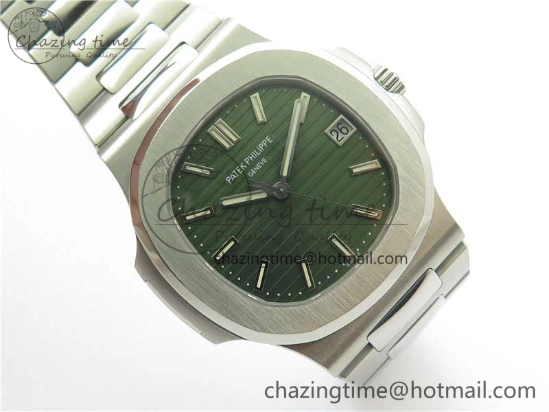 Nautilus 5711 1A PPF 1:1 Best Edition Green Textured Dial on SS Bracelet 324CS V Lightweight 8845