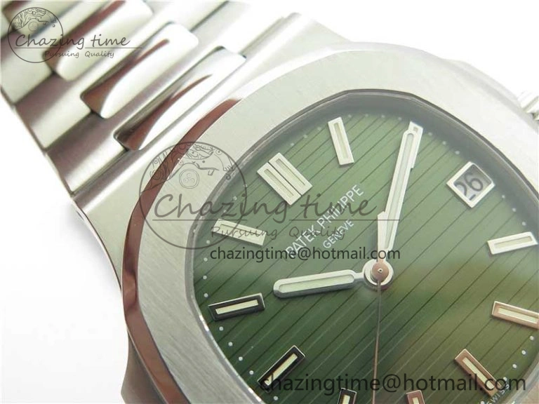 Nautilus 5711 1A PPF 1:1 Best Edition Green Textured Dial on SS Bracelet 324CS V Lightweight 8845