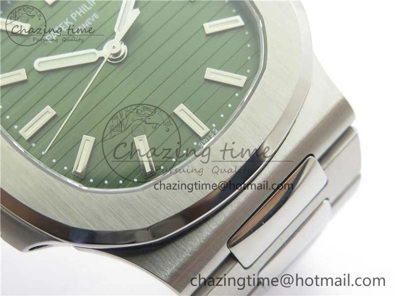Nautilus 5711 1A PPF 1:1 Best Edition Green Textured Dial on SS Bracelet 324CS V Lightweight 8845