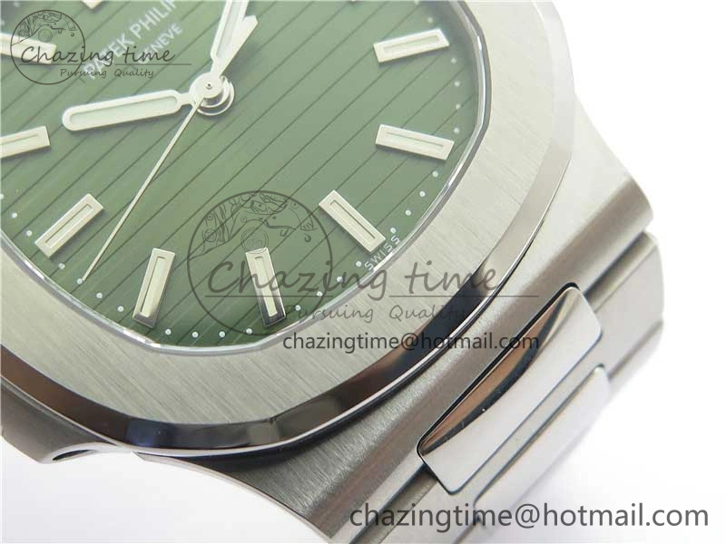 Nautilus 5711 1A PPF 1:1 Best Edition Green Textured Dial on SS Bracelet 324CS V Lightweight 8845