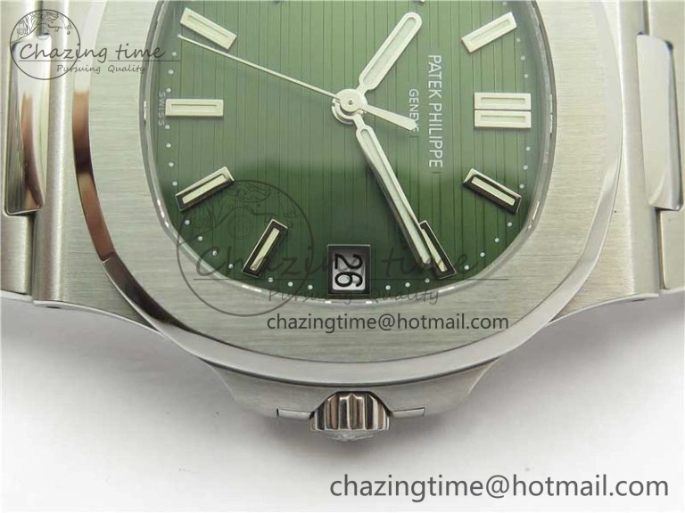Nautilus 5711 1A PPF 1:1 Best Edition Green Textured Dial on SS Bracelet 324CS V Lightweight 8845