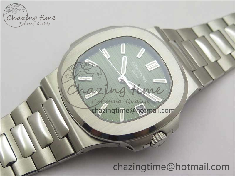 Nautilus 5711 1A PPF 1:1 Best Edition Green Textured Dial on SS Bracelet 324CS V Lightweight 8845