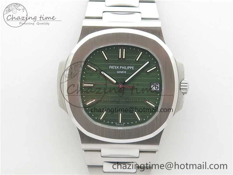 Nautilus 5711 1A PPF 1:1 Best Edition Green Textured Dial on SS Bracelet 324CS V Lightweight 8845