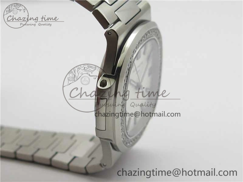 Minimalist Nautilus 5711 1A PPF 1:1 Best Edition White Dial Diamonds Bezel on SS Bracelet 324CS (Free box) V 8919