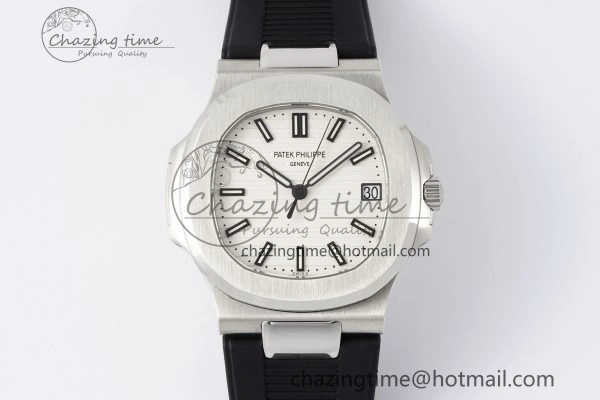 Supportive Nautilus 5711 1A PPF 1:1 Best Edition White Textured Dial on Black Rubber Strap 324CS V 8801