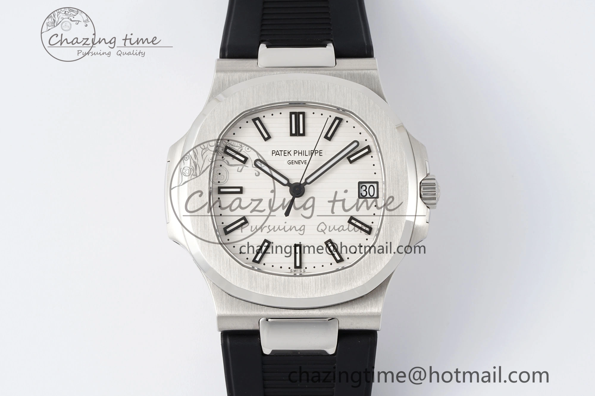 Supportive Nautilus 5711 1A PPF 1:1 Best Edition White Textured Dial on Black Rubber Strap 324CS V 8801