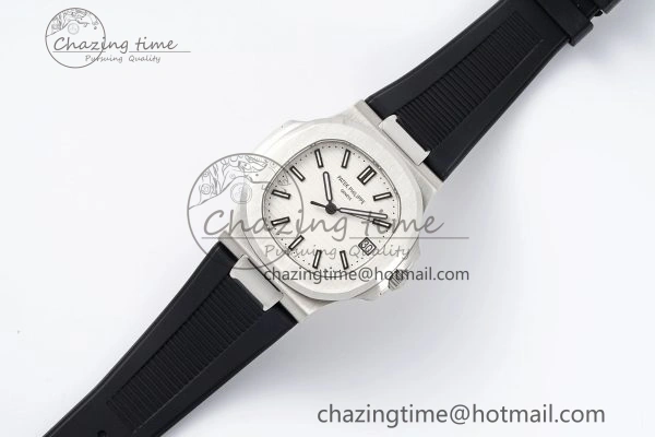 Supportive Nautilus 5711 1A PPF 1:1 Best Edition White Textured Dial on Black Rubber Strap 324CS V 8801