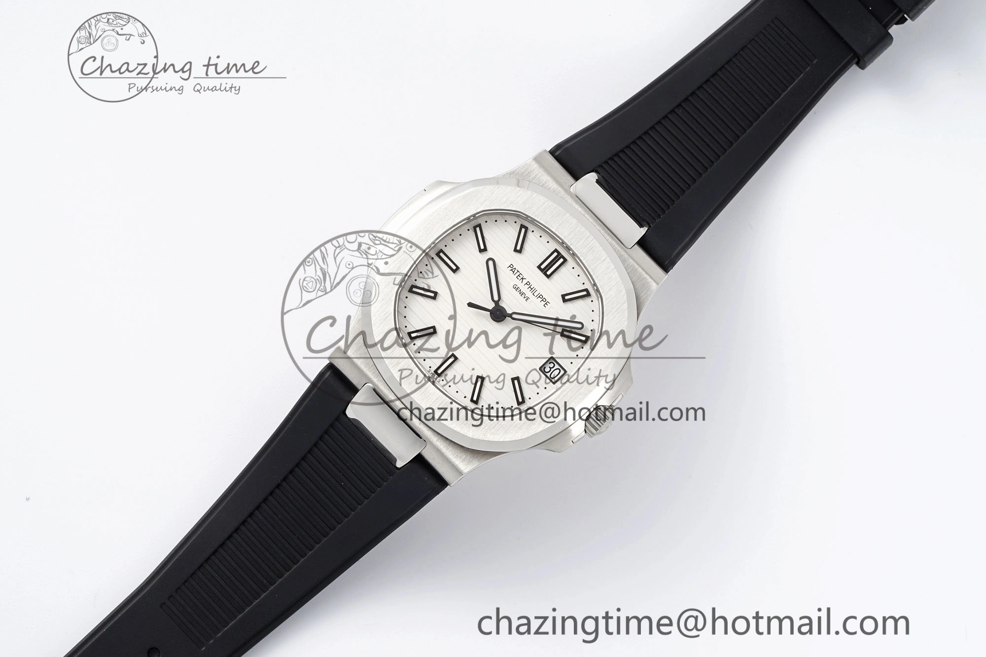 Supportive Nautilus 5711 1A PPF 1:1 Best Edition White Textured Dial on Black Rubber Strap 324CS V 8801