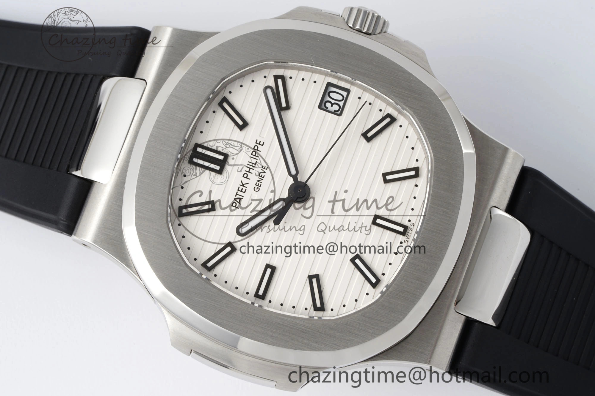Supportive Nautilus 5711 1A PPF 1:1 Best Edition White Textured Dial on Black Rubber Strap 324CS V 8801