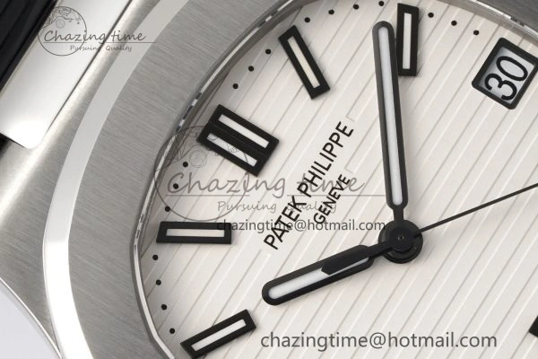 Supportive Nautilus 5711 1A PPF 1:1 Best Edition White Textured Dial on Black Rubber Strap 324CS V 8801
