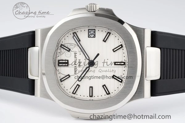 Supportive Nautilus 5711 1A PPF 1:1 Best Edition White Textured Dial on Black Rubber Strap 324CS V 8801