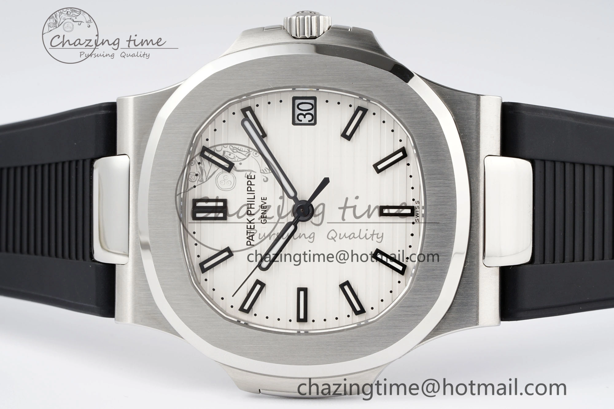 Supportive Nautilus 5711 1A PPF 1:1 Best Edition White Textured Dial on Black Rubber Strap 324CS V 8801