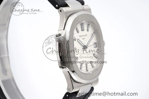 Supportive Nautilus 5711 1A PPF 1:1 Best Edition White Textured Dial on Black Rubber Strap 324CS V 8801