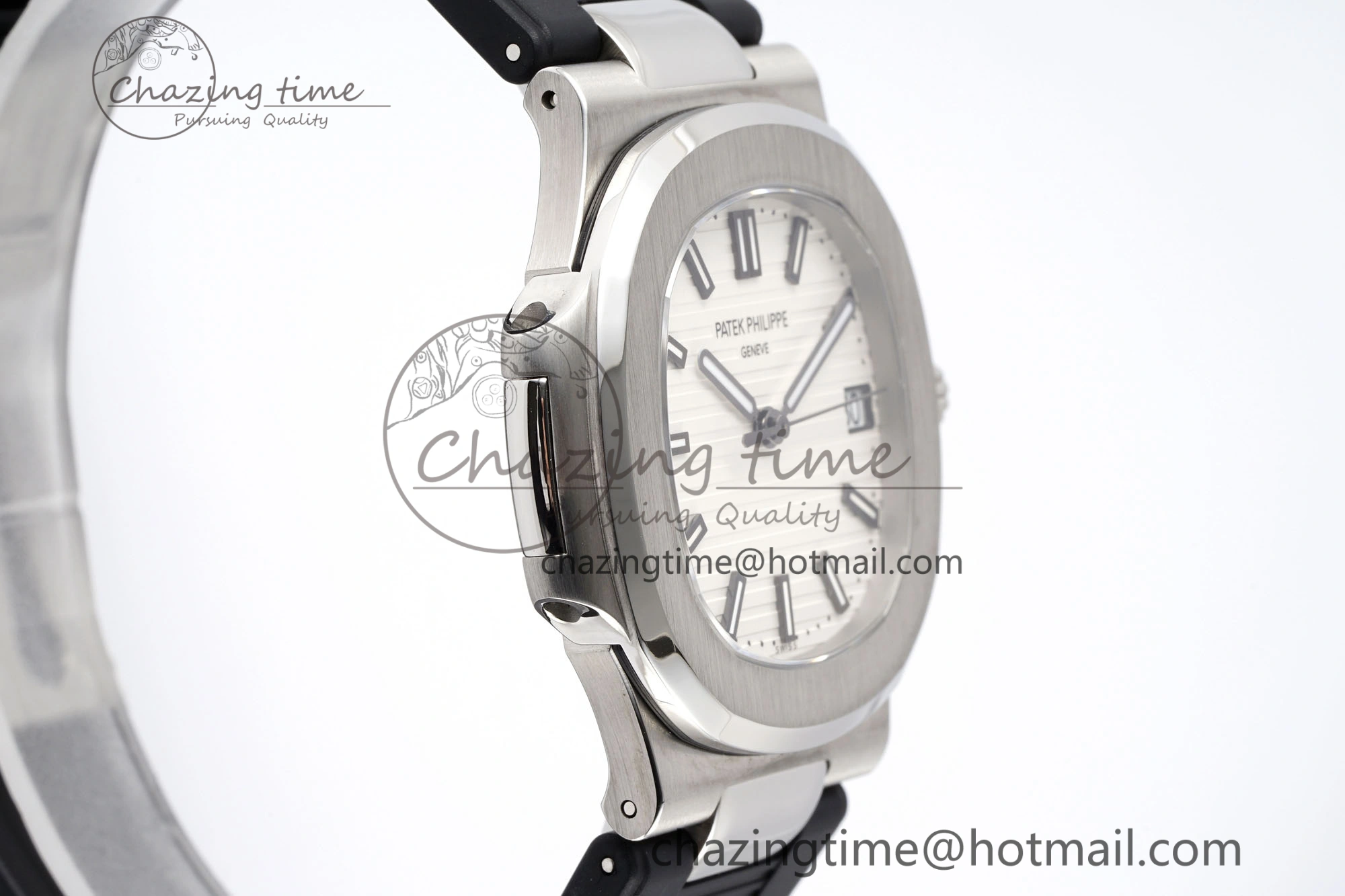 Supportive Nautilus 5711 1A PPF 1:1 Best Edition White Textured Dial on Black Rubber Strap 324CS V 8801