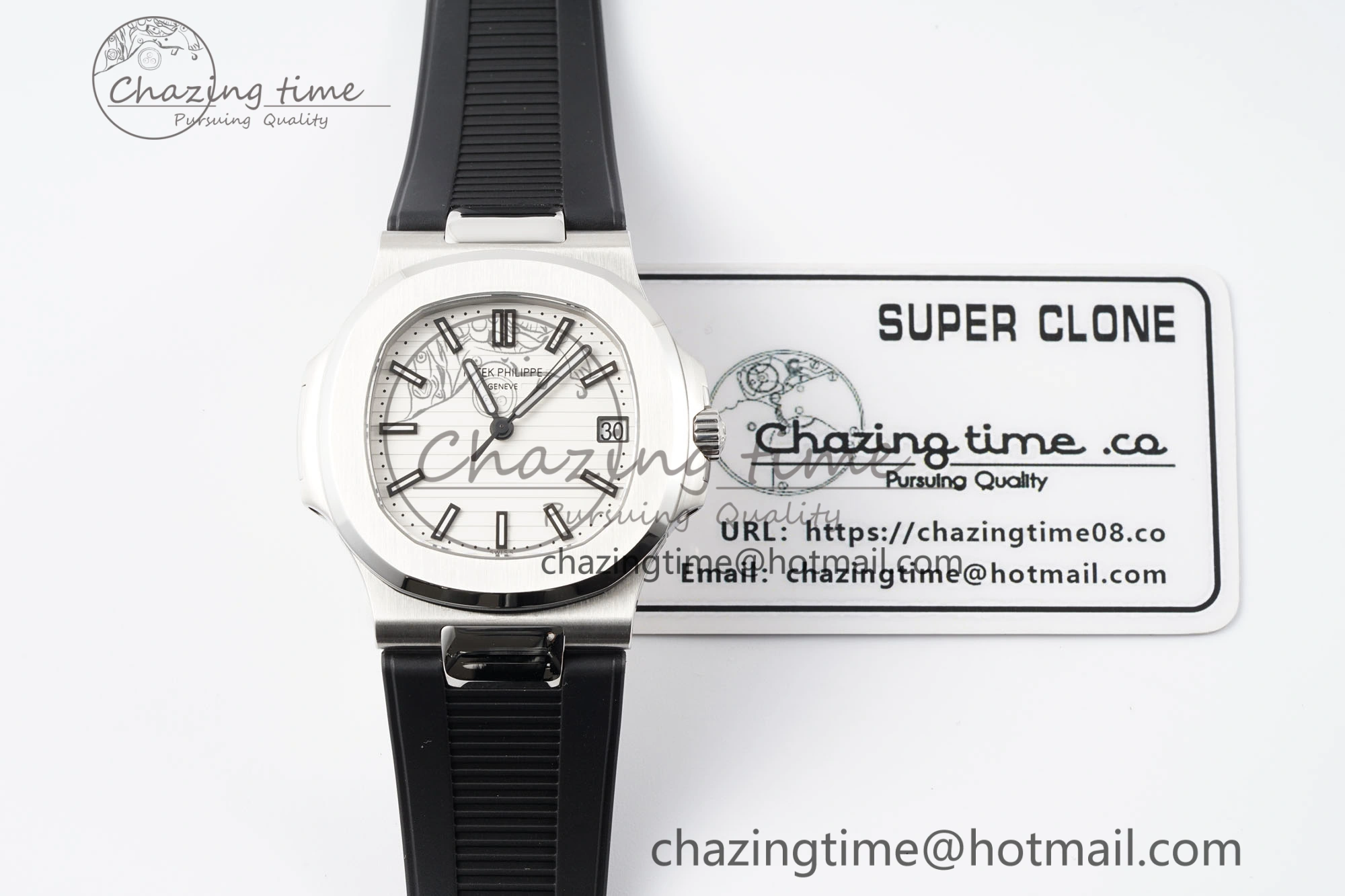 Supportive Nautilus 5711 1A PPF 1:1 Best Edition White Textured Dial on Black Rubber Strap 324CS V 8801