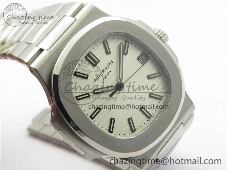 Nautilus 5711 1A PPF 1:1 Best Edition White Textured Dial on SS Bracelet 324CS V Lightweight 8934