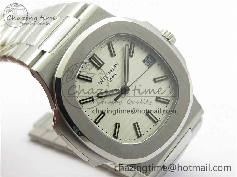 Nautilus 5711 1A PPF 1:1 Best Edition White Textured Dial on SS Bracelet 324CS V Lightweight 8934