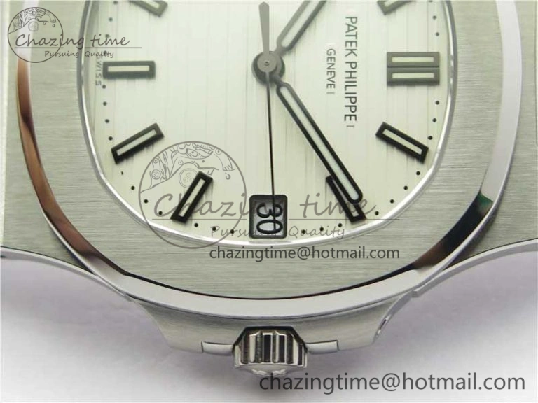 Nautilus 5711 1A PPF 1:1 Best Edition White Textured Dial on SS Bracelet 324CS V Lightweight 8934
