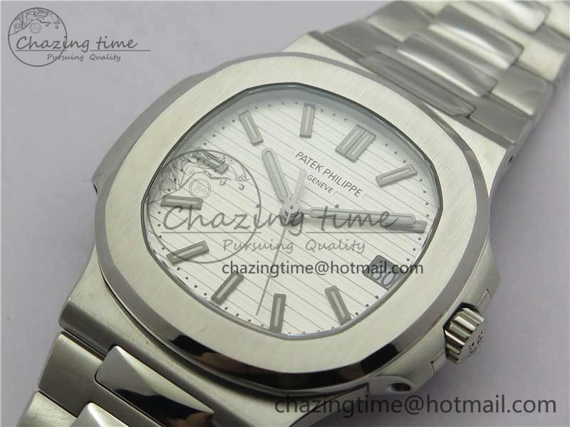 Nautilus 5711 1A PPF 1:1 Best Edition White Textured Dial on SS Bracelet 324CS V Lightweight 8934