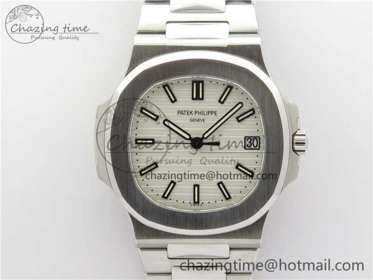 Nautilus 5711 1A PPF 1:1 Best Edition White Textured Dial on SS Bracelet 324CS V Lightweight 8934