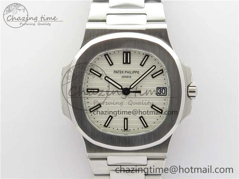 Nautilus 5711 1A PPF 1:1 Best Edition White Textured Dial on SS Bracelet 324CS V Lightweight 8934