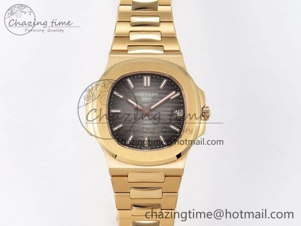 TimelessDesign Nautilus 5711 1R-001 RG PPF 1:1 Best Edition Brown Textured Dial on RG Bracelet Super Clone 26-330 V 8724