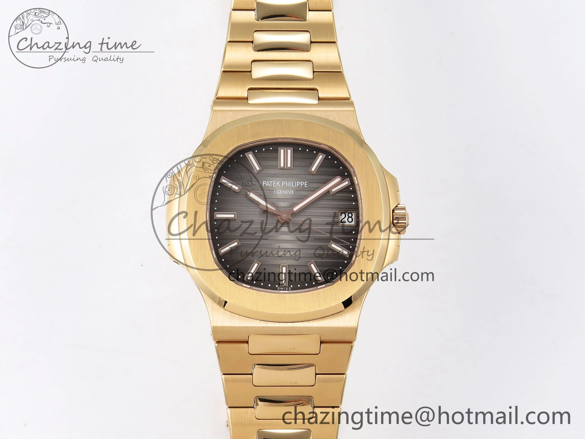 TimelessDesign Nautilus 5711 1R-001 RG PPF 1:1 Best Edition Brown Textured Dial on RG Bracelet Super Clone 26-330 V 8724