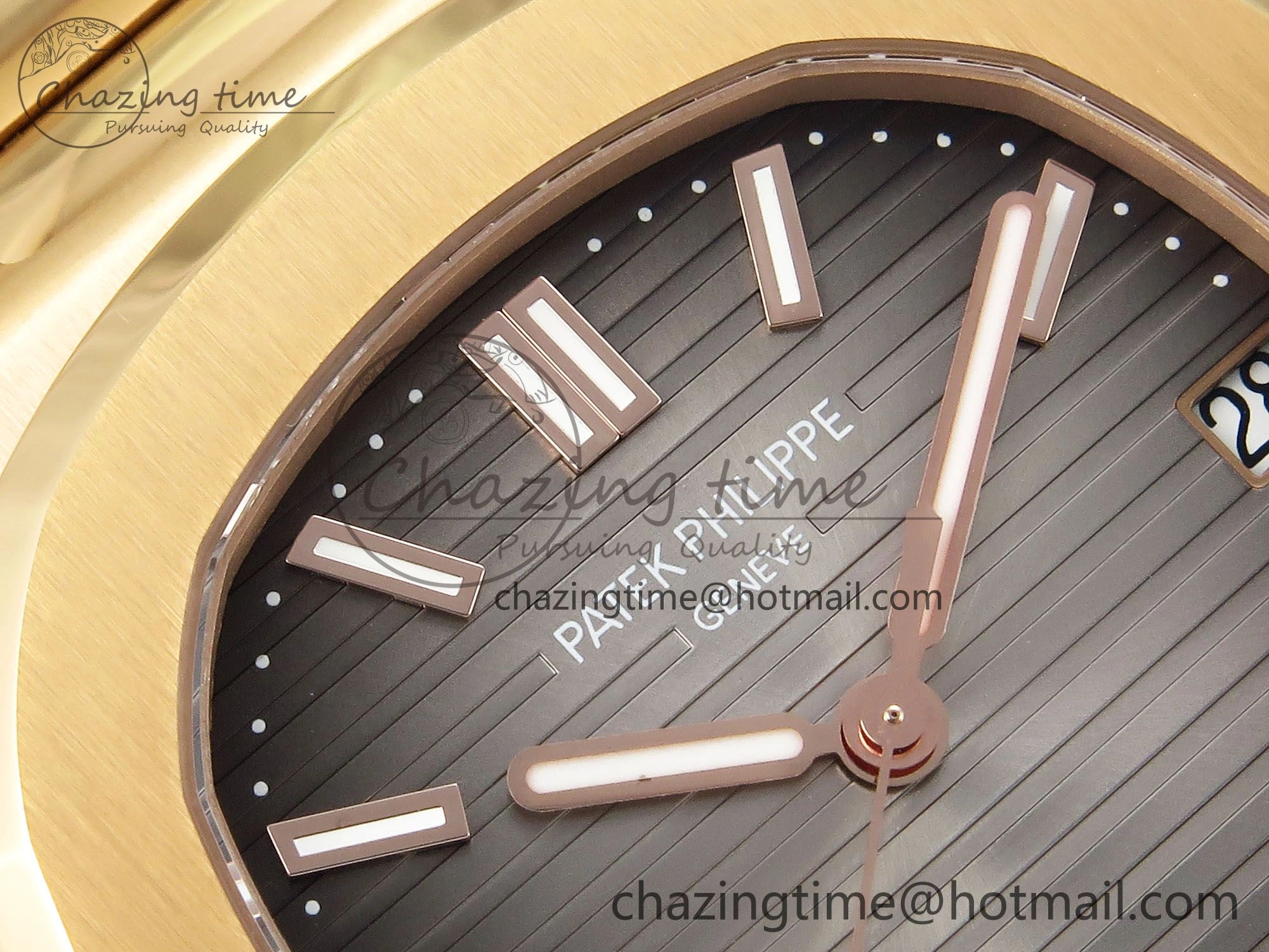 TimelessDesign Nautilus 5711 1R-001 RG PPF 1:1 Best Edition Brown Textured Dial on RG Bracelet Super Clone 26-330 V 8724
