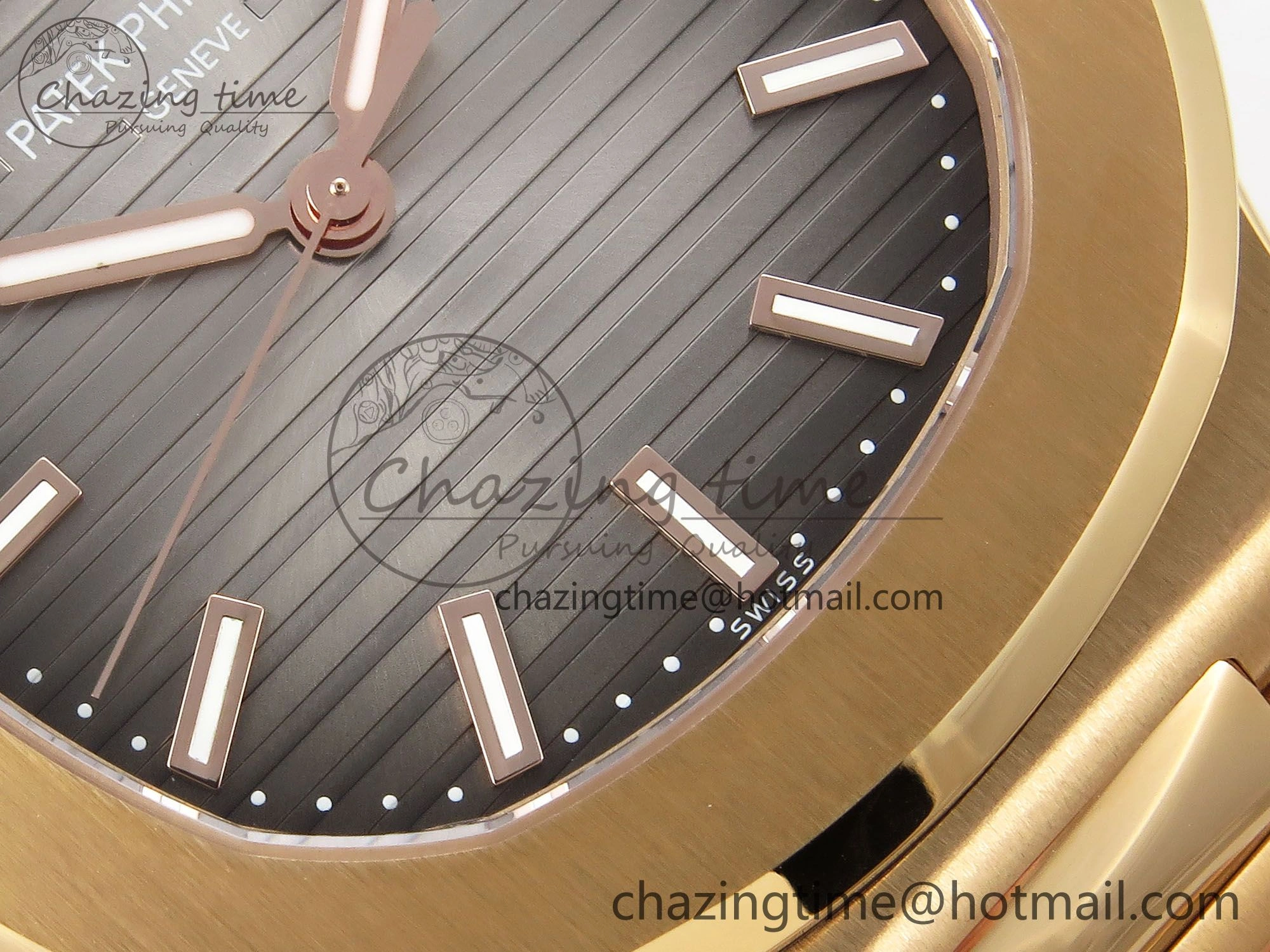 TimelessDesign Nautilus 5711 1R-001 RG PPF 1:1 Best Edition Brown Textured Dial on RG Bracelet Super Clone 26-330 V 8724