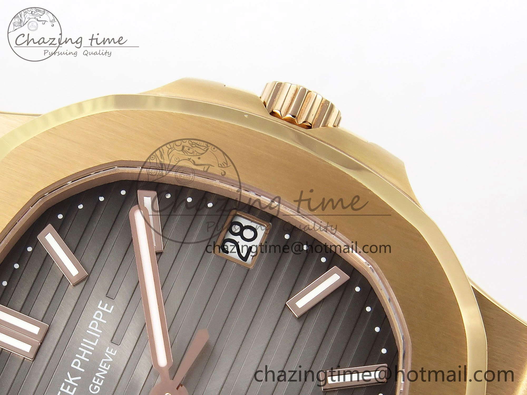 TimelessDesign Nautilus 5711 1R-001 RG PPF 1:1 Best Edition Brown Textured Dial on RG Bracelet Super Clone 26-330 V 8724