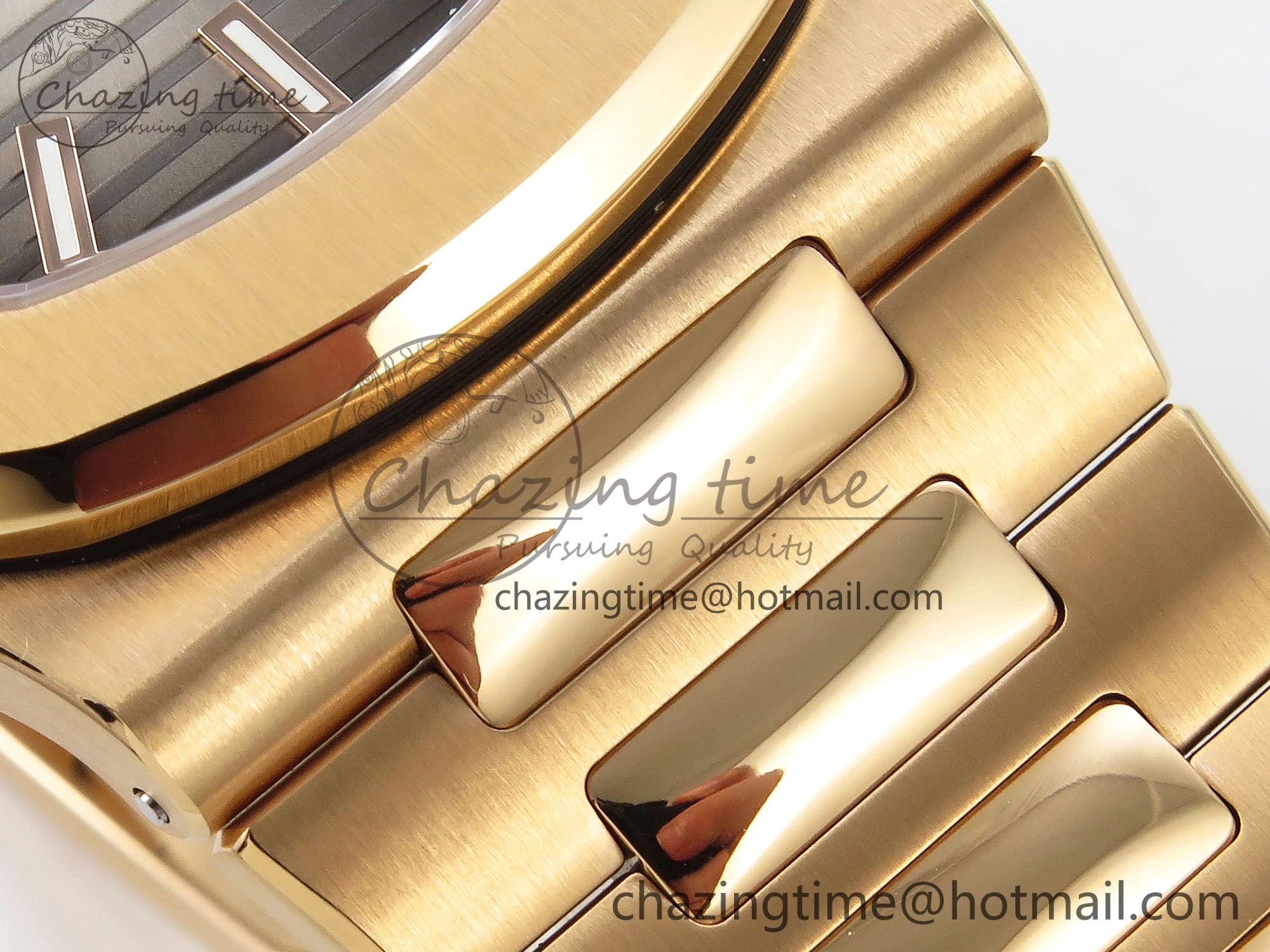 TimelessDesign Nautilus 5711 1R-001 RG PPF 1:1 Best Edition Brown Textured Dial on RG Bracelet Super Clone 26-330 V 8724