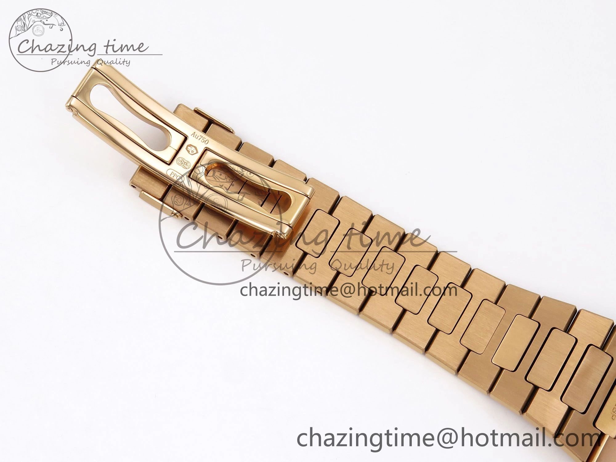 TimelessDesign Nautilus 5711 1R-001 RG PPF 1:1 Best Edition Brown Textured Dial on RG Bracelet Super Clone 26-330 V 8724