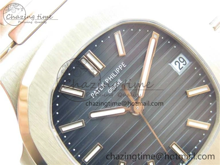 Effortless Nautilus 5711 1R GRF Best Edition Black Dial on RG Bracelet A324CS (Free box) V 8899