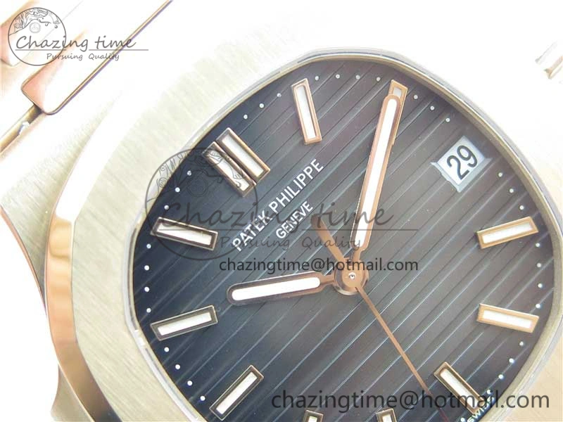 Effortless Nautilus 5711 1R GRF Best Edition Black Dial on RG Bracelet A324CS (Free box) V 8899