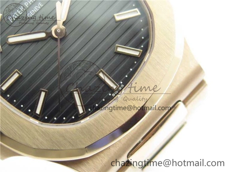 Effortless Nautilus 5711 1R GRF Best Edition Black Dial on RG Bracelet A324CS (Free box) V 8899