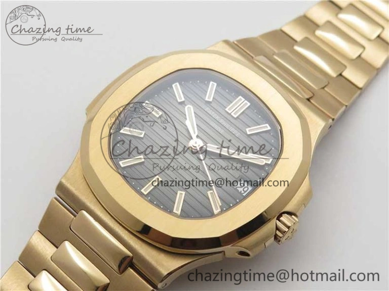 Effortless Nautilus 5711 1R GRF Best Edition Black Dial on RG Bracelet A324CS (Free box) V 8899