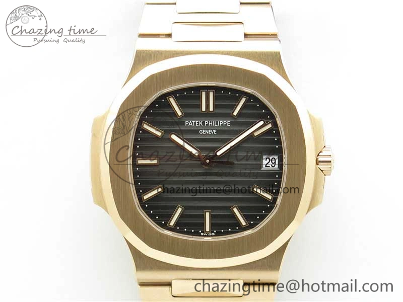 Effortless Nautilus 5711 1R GRF Best Edition Black Dial on RG Bracelet A324CS (Free box) V 8899